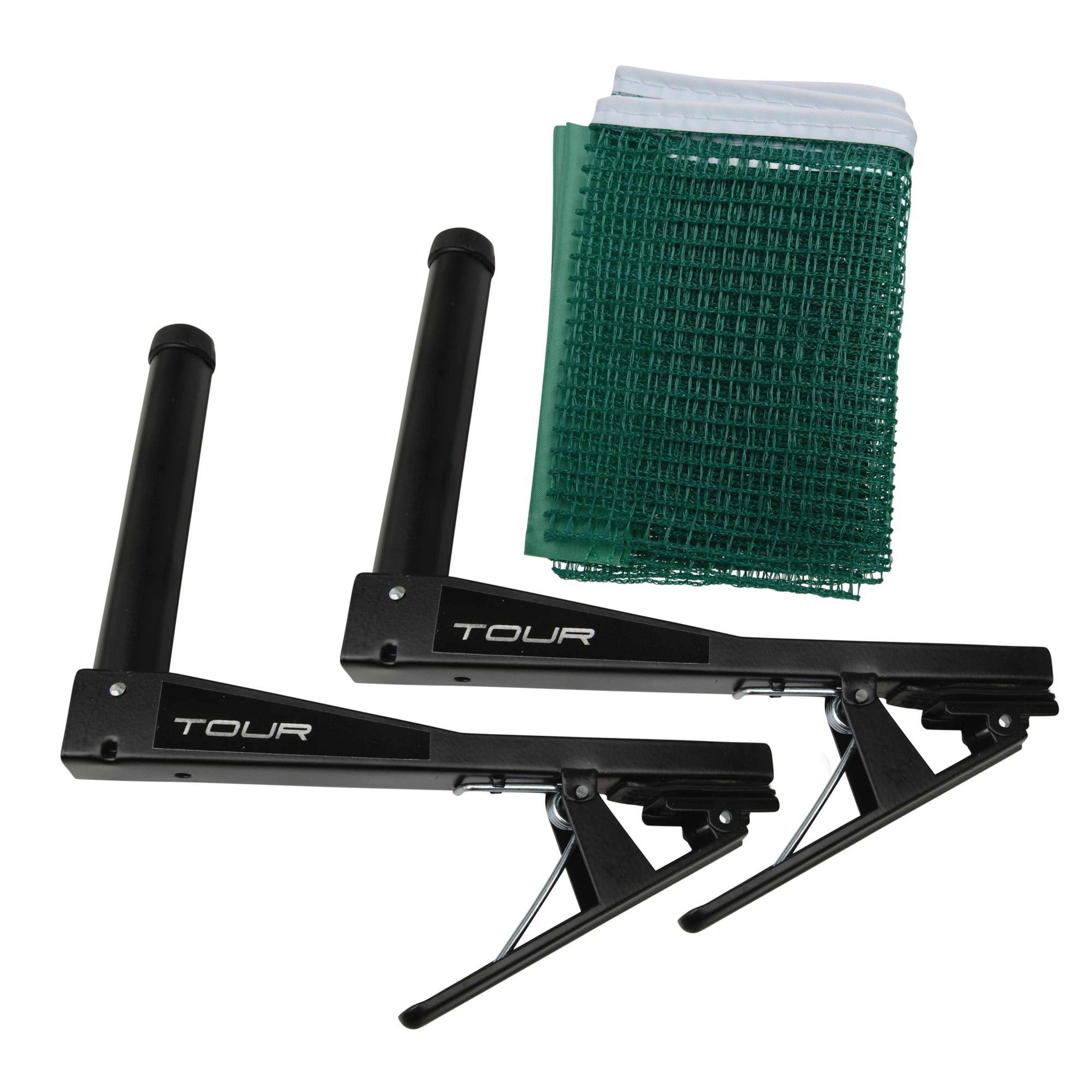 Dunlop Tour Table Tennis Net and Post - Green/Black