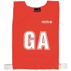 Mitre Netball Bib - Red - L - Pack of 7