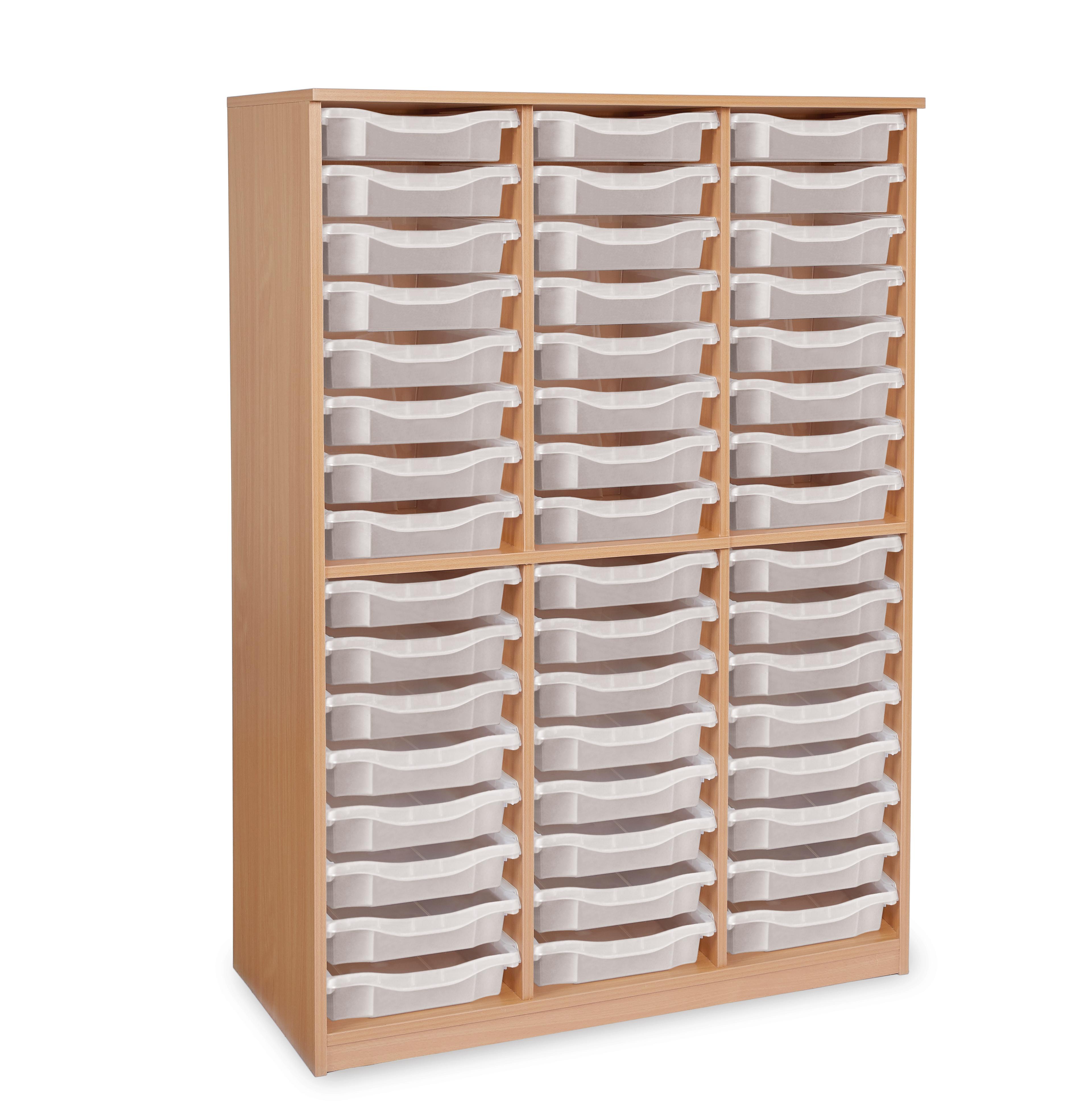 GALT Storage Unit - 48 Shallow Trays - Wood/Clear