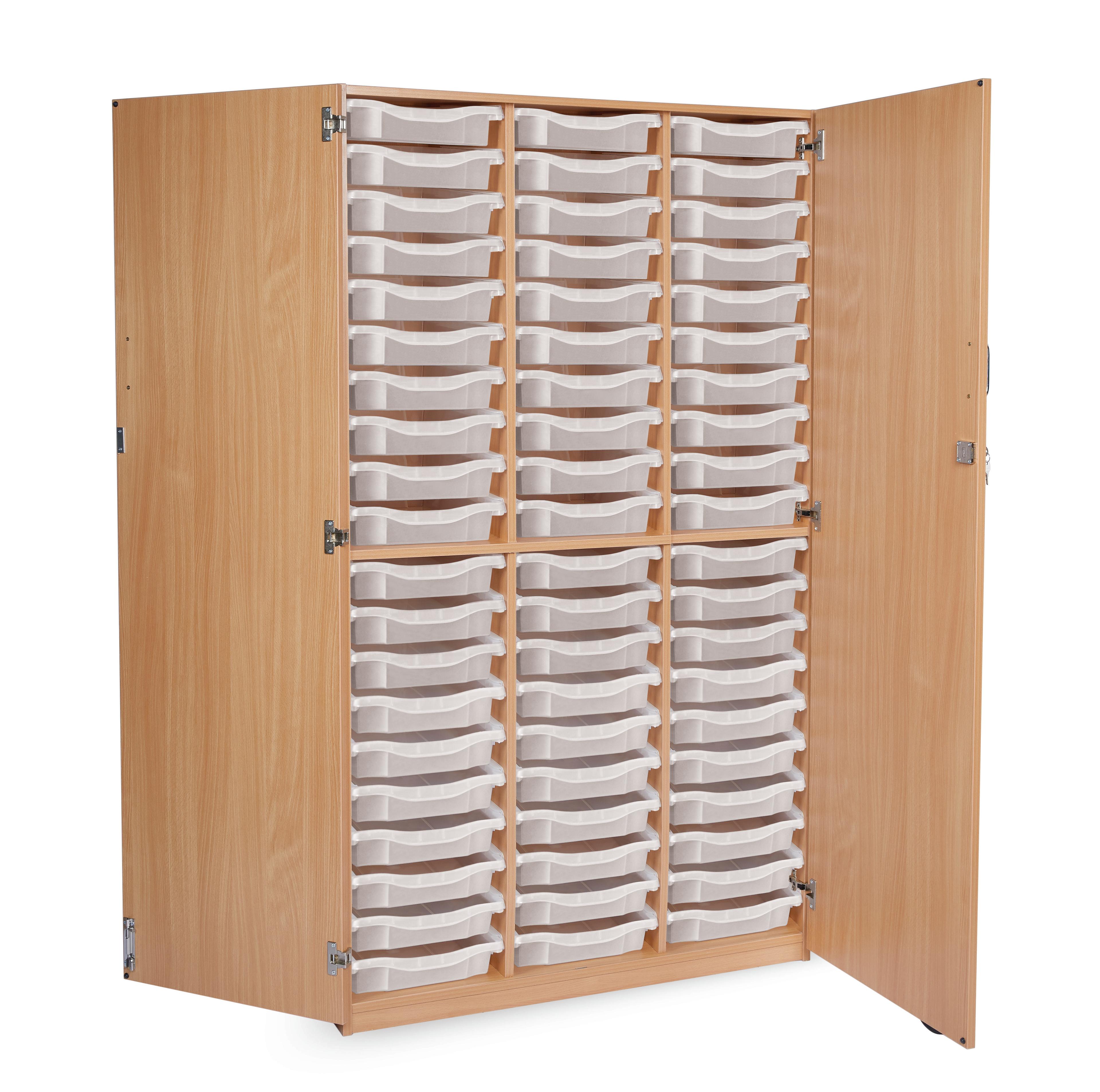 GALT 60 Tray Unit With Doors - Wood/Clear