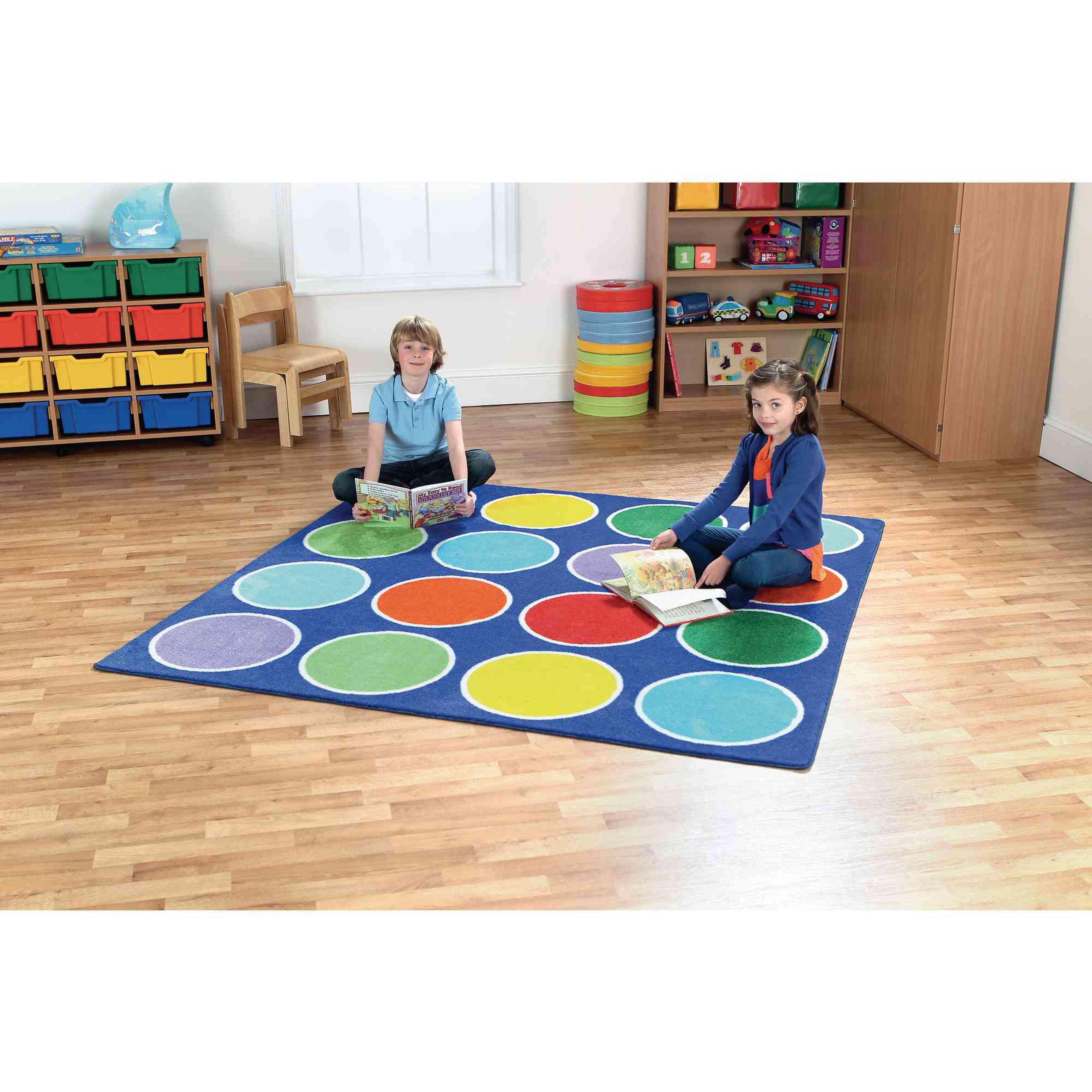 Kit for Kids Rainbow Square Placement Carpet - Circles
