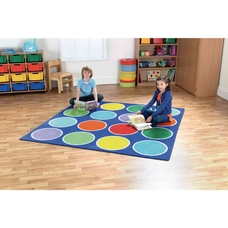 Rainbow Square Placement Carpet - Circles