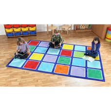 Rainbow Rectangular Placement Carpet - Squares