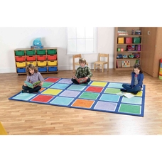 Rainbow Rectangular Placement Carpet - Squares