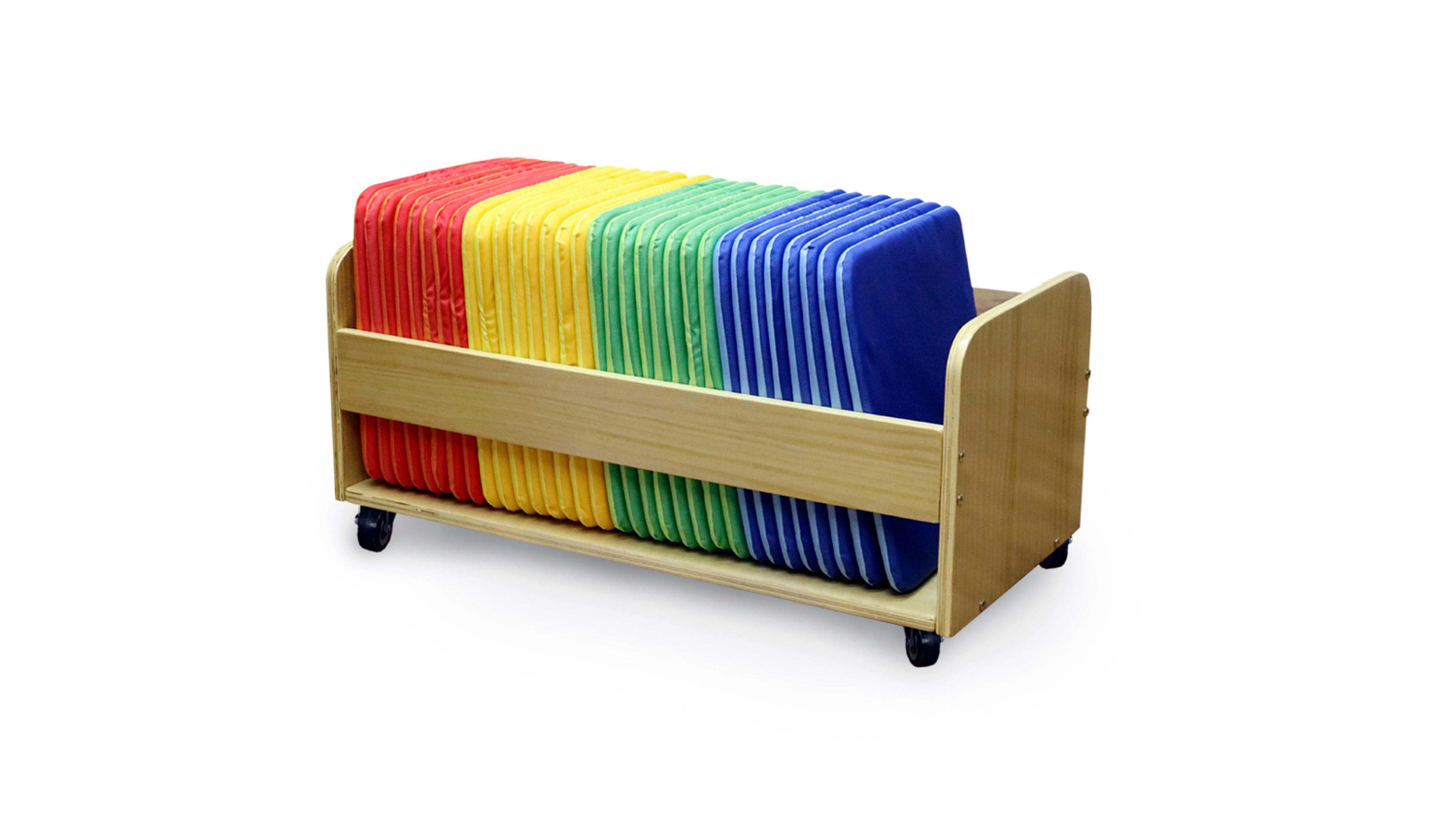 Rainbow Square Cushions  and Tuf 2 Trolley - Pack of 32