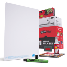 A4 Plain Whiteboards, Pens & Erasers Class Pack