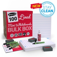 Show-me 100 Lined Boards with Pens & Erasers