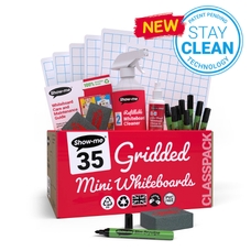 Show-me 35 Gridded Boards with Pens & Erasers