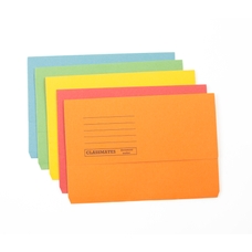 Classmates Document Wallet - Foolscap - Assorted - Pack of 50