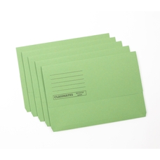 Classmates Document Wallet - Foolscap - Green - Pack of 50