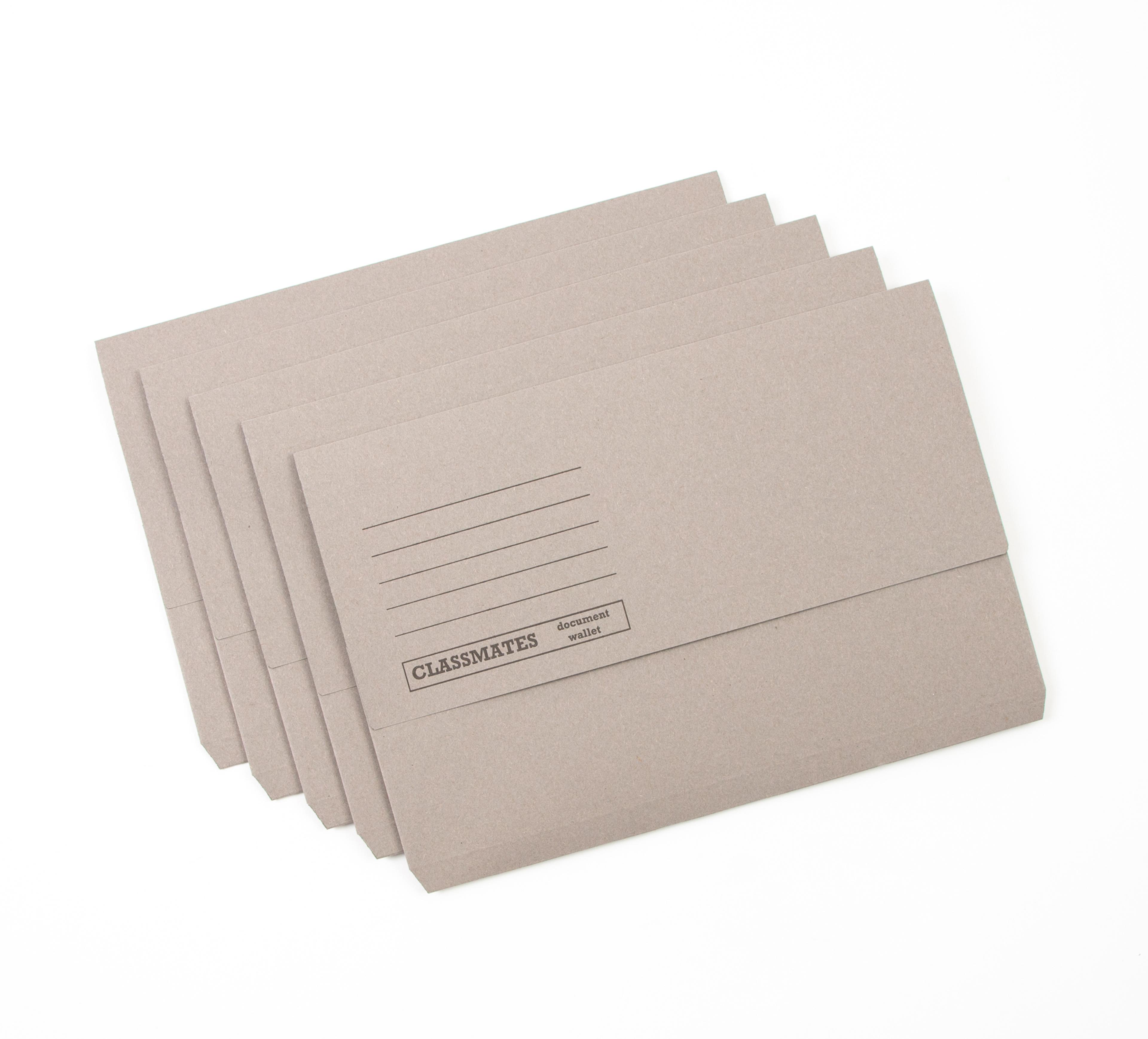 Classmates Document Wallet - Foolscap - Grey - Pack of 50