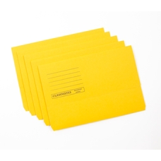 Classmates Document Wallet - Foolscap - Yellow - Pack of 50