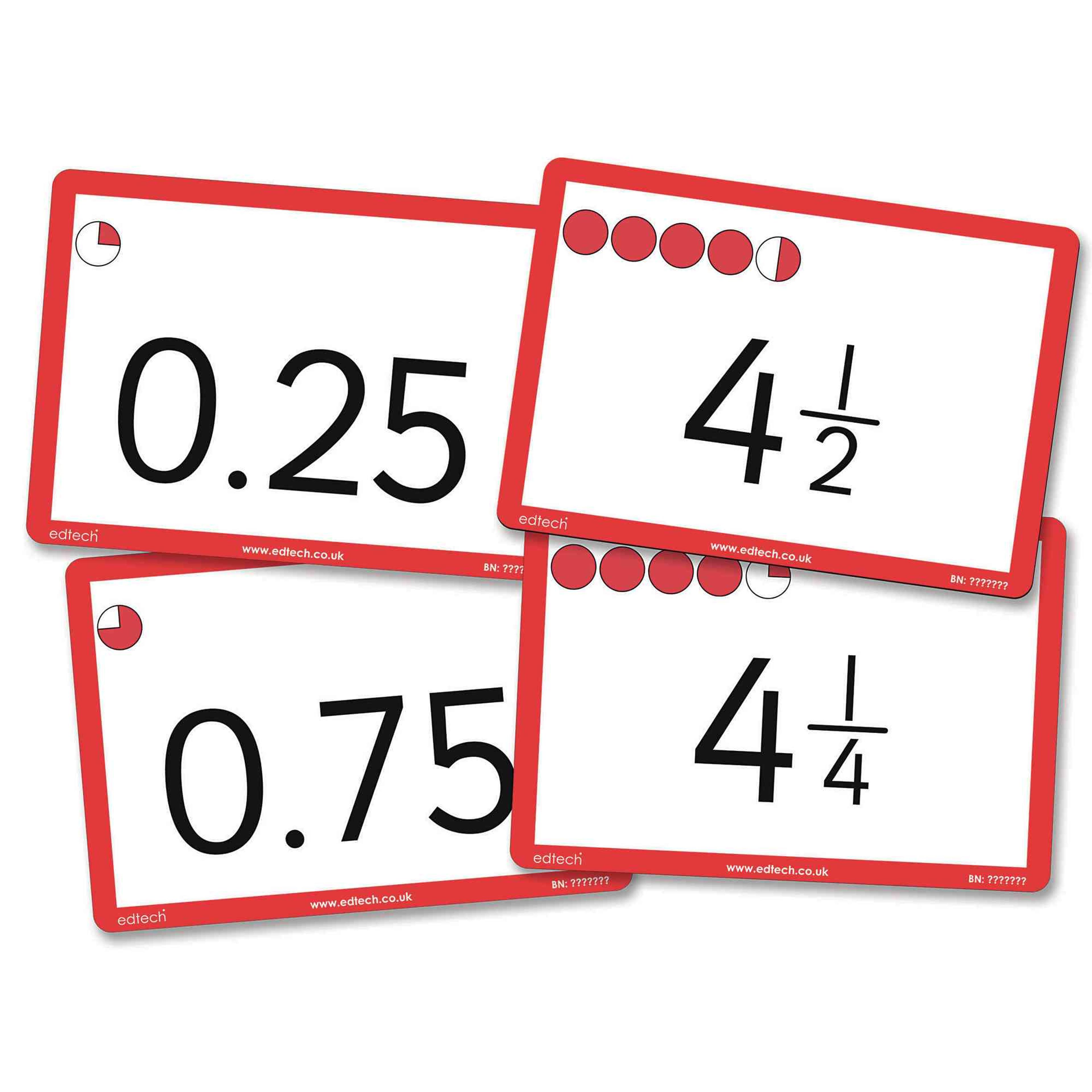 SPACERIGHT Fraction and Decimal Counting Cards 