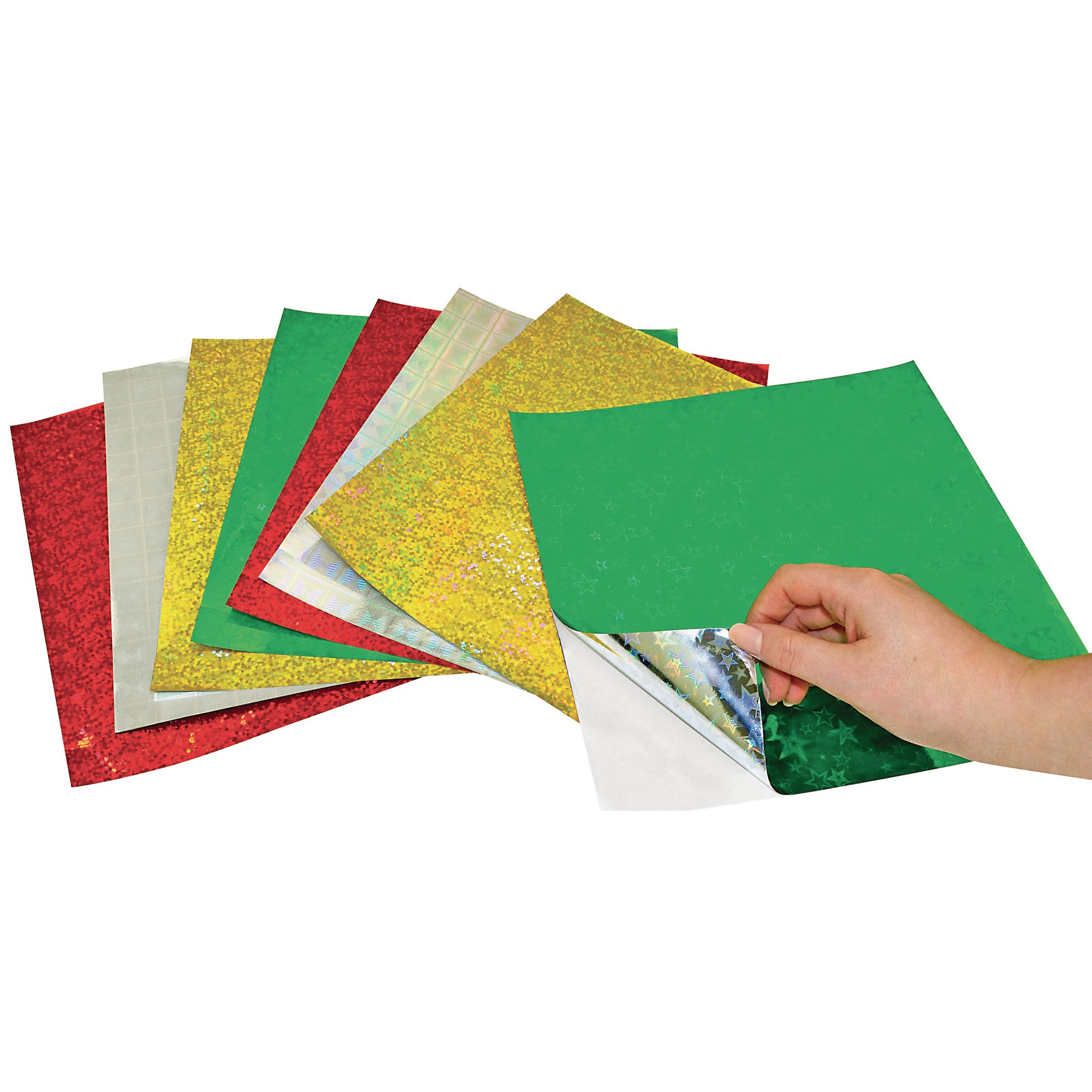 HC1299277 - Holographic Self Adhesive Paper Sheets - Assorted - Pack of 25