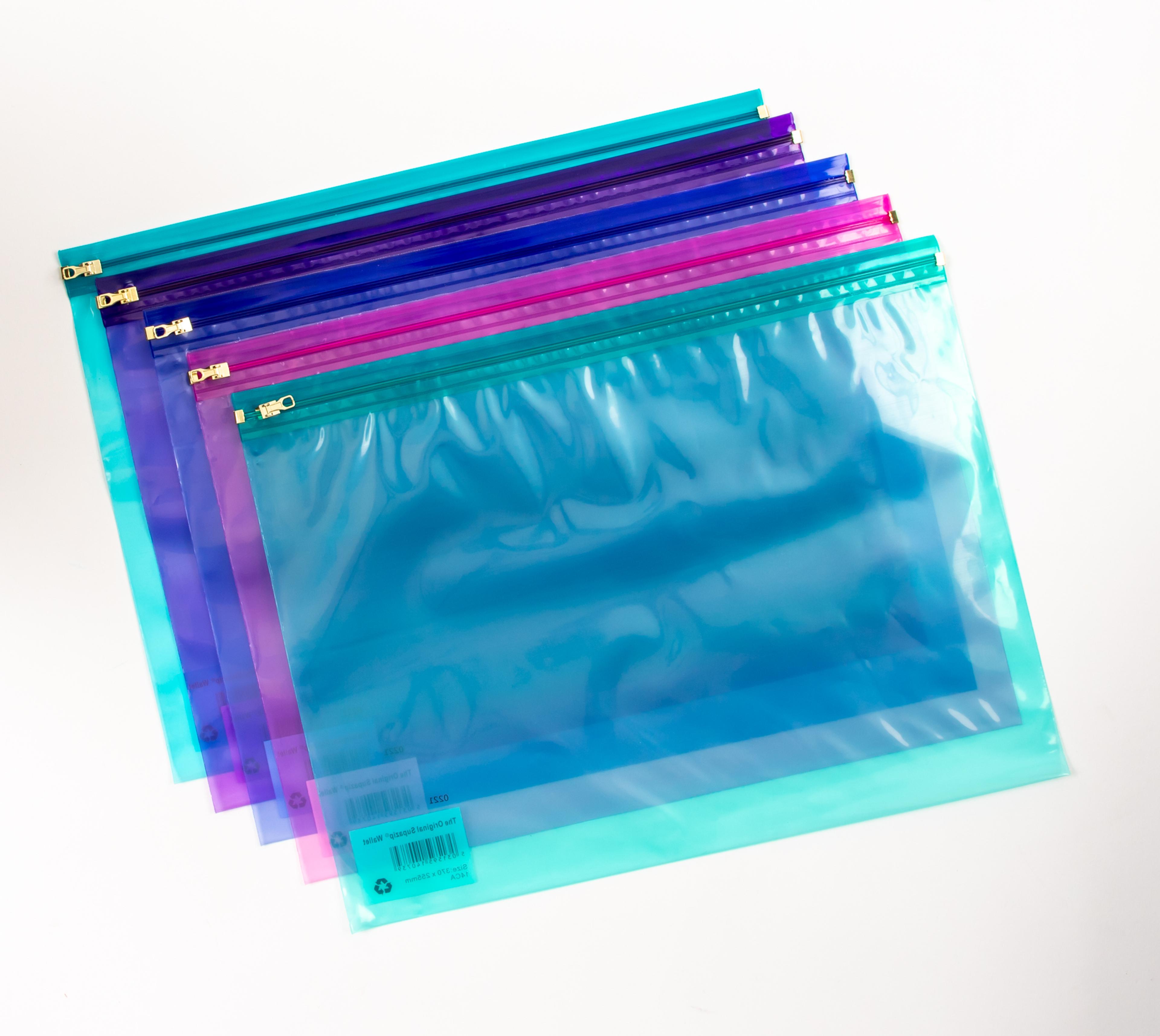Coloured Zip Wallet A4+ - Assorted - Pack of 25