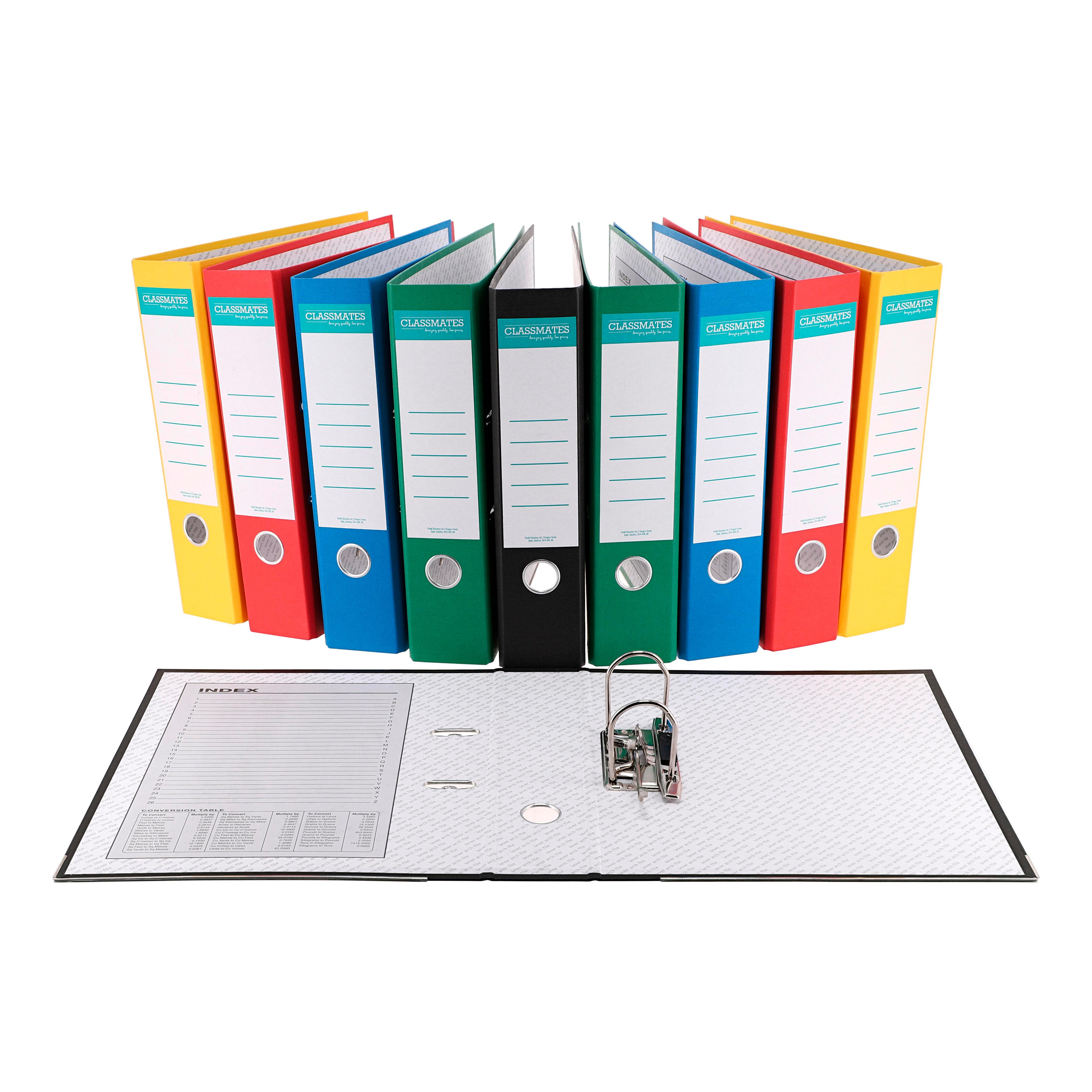 Classmates Lever Arch File - A4 - Assorted - Pack of 10