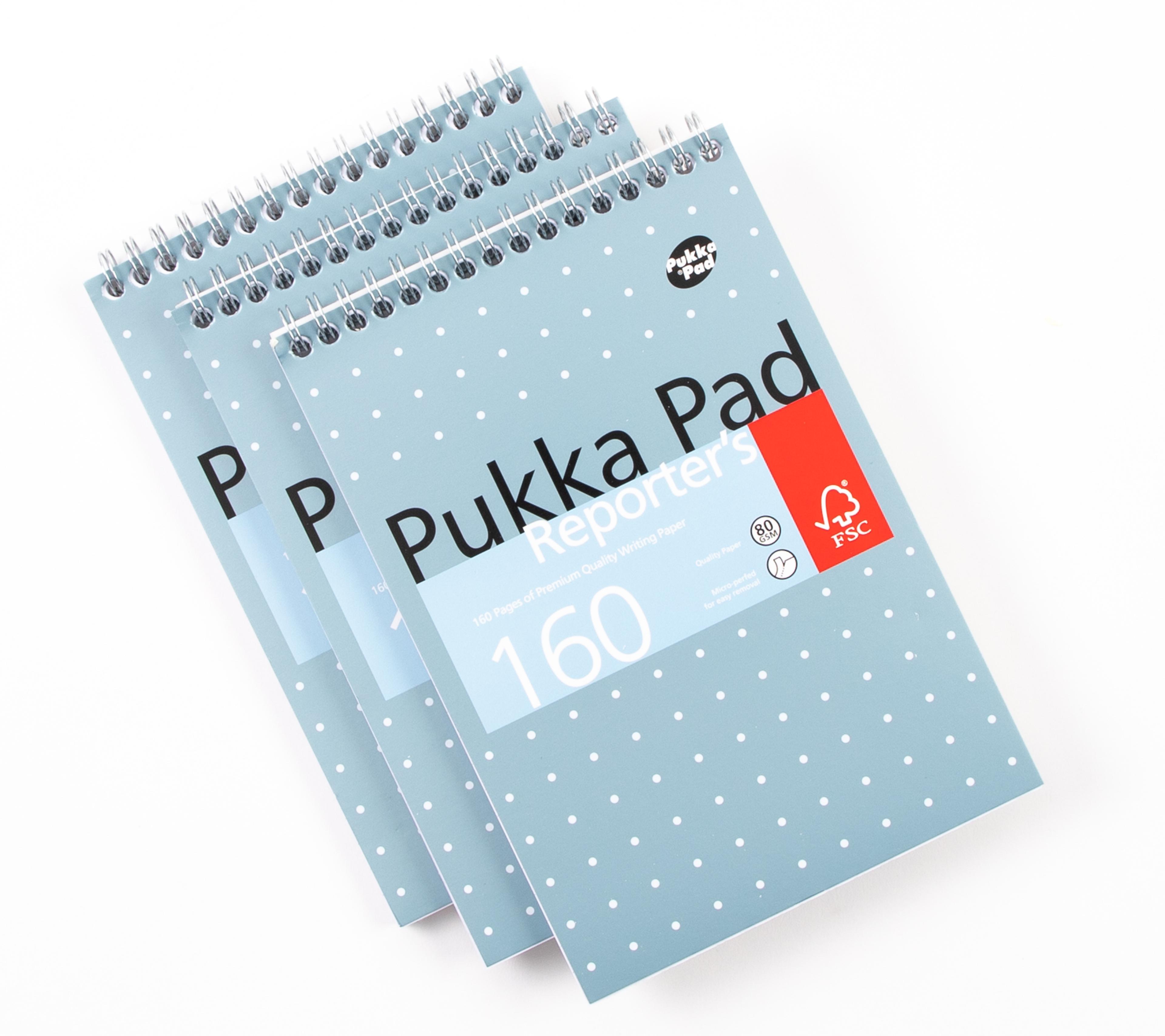 Pukka Metallic Reporter’s Pad - 140 x 205mm - Pack of 3