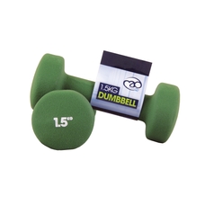 Fitness Mad Neoprene Dumbbell - Green - 1.5kg - Pair