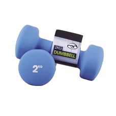 Fitness Mad Neoprene Dumbbell - Blue - 2kg - Pair