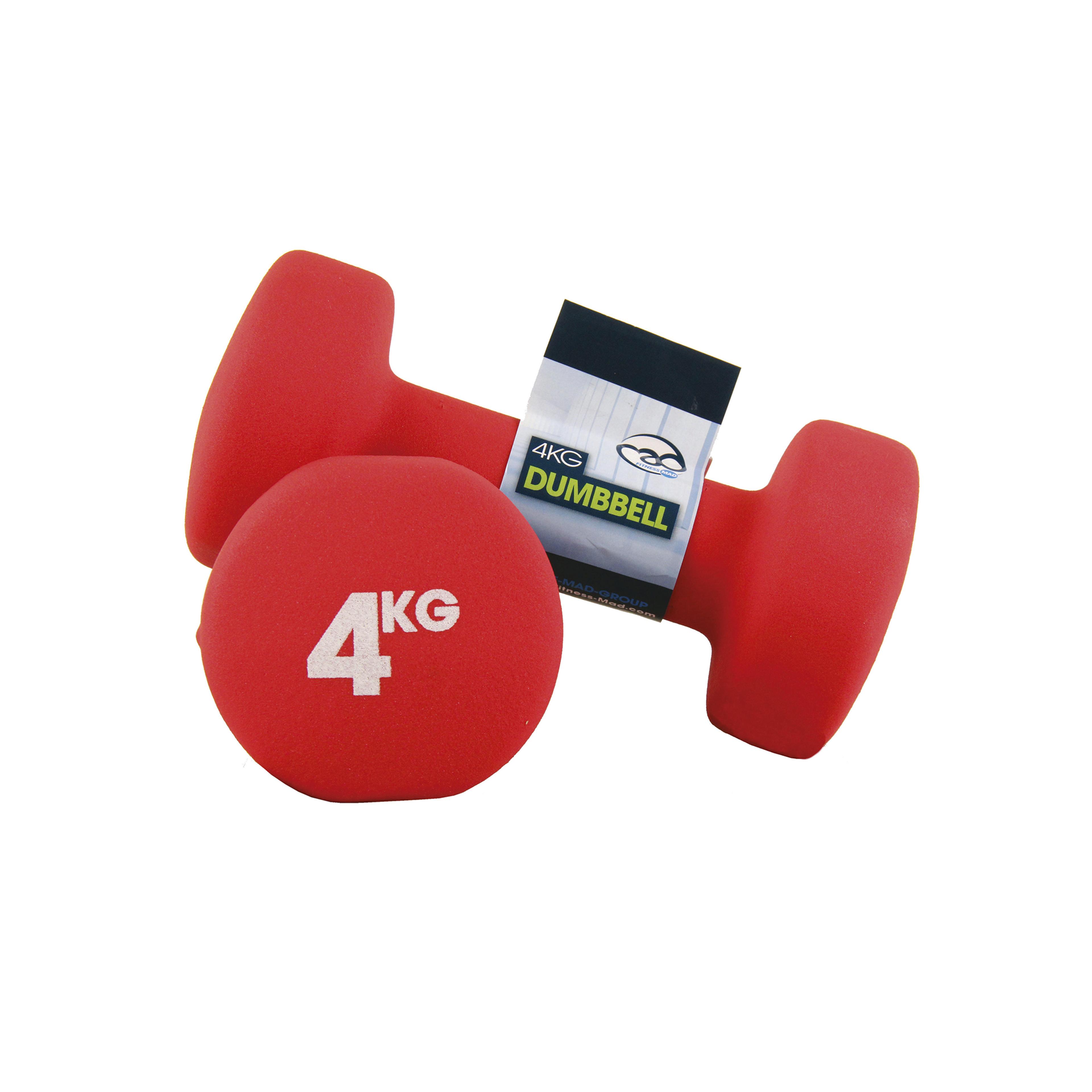 Fitness Mad Neoprene Dumbbell - Red - 4kg - Pair