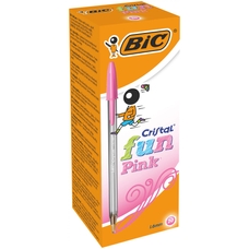 BIC Cristal Fun Ballpoint Pen - Pink - Pack of 20