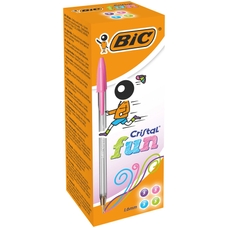 BIC Cristal Fun Ballpoint Pen - Assorted Colours - Pack of 20