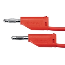 4mm Stackable Plug Lead - Red, 100mm