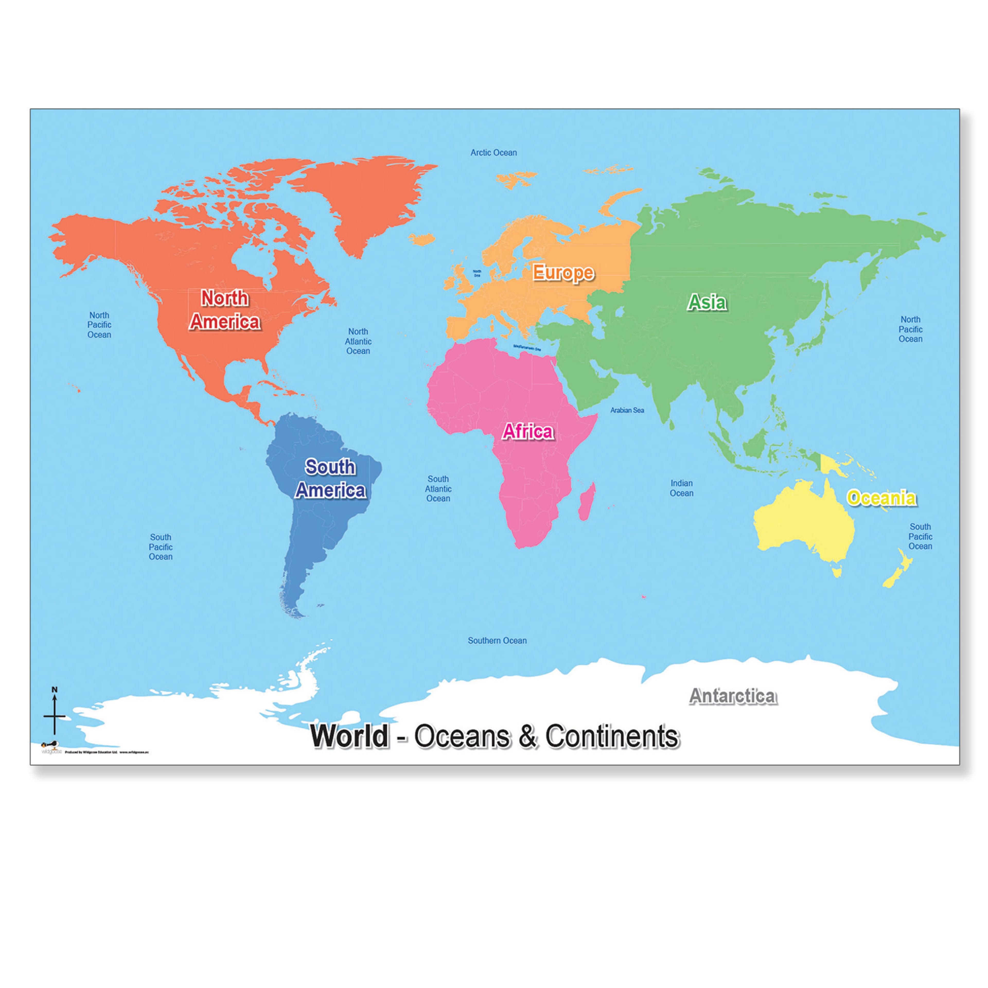 wildgoose Continents and Oceans Map