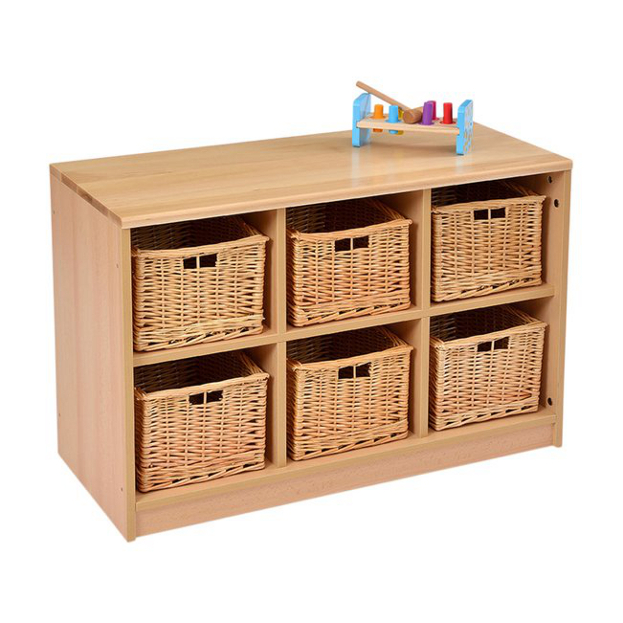 6 Tray Storage Unit Wicker Trays