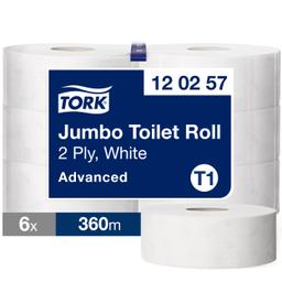 TORK Jumbo Toilet Rolls -  2¼in Core - 2 Ply - Pack of 6