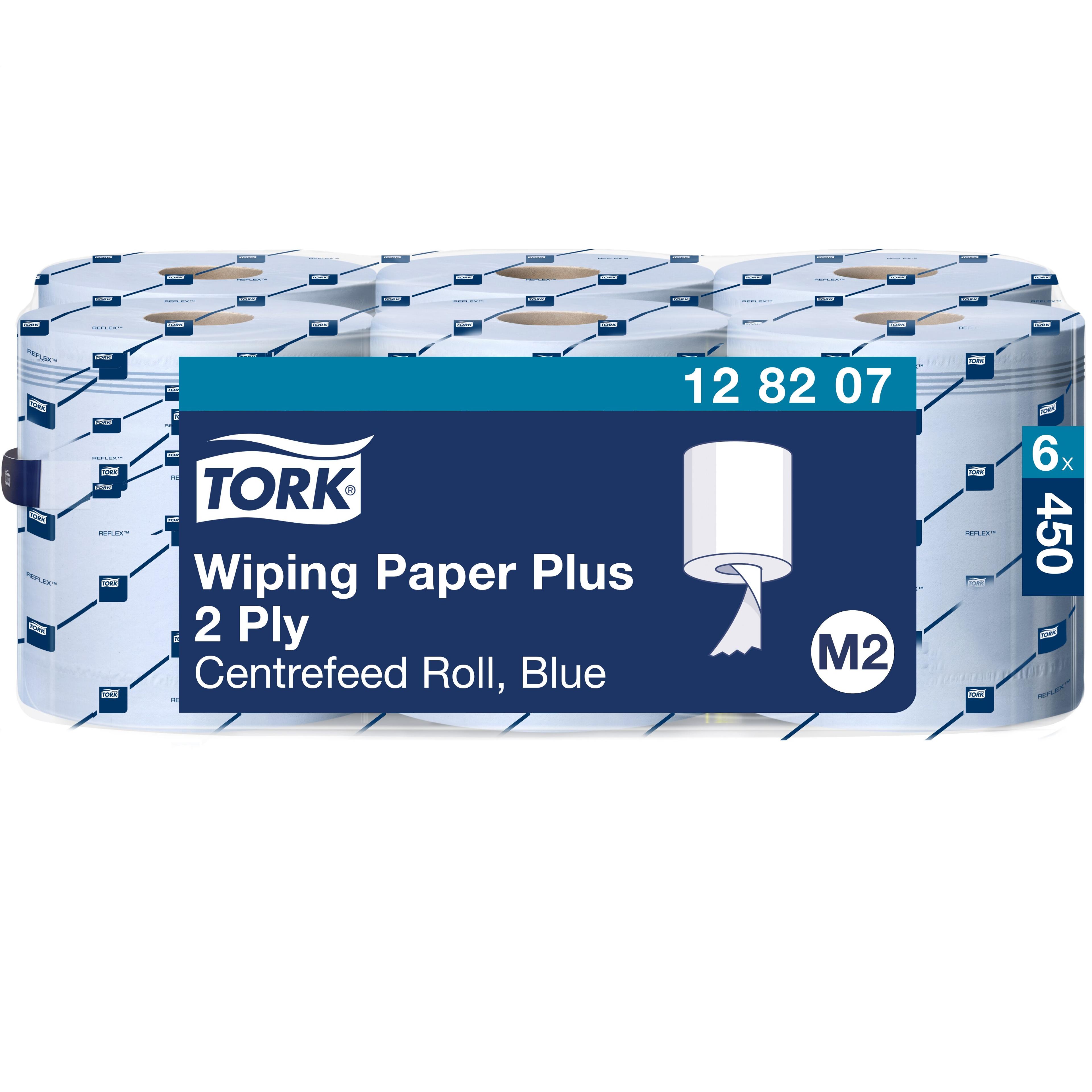 TORK Blue Wiping Paper Plus - 2-Ply - Pack of 6