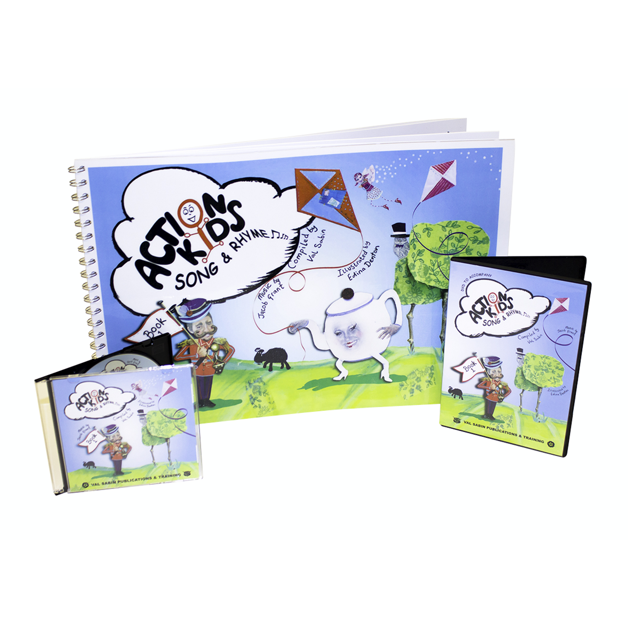 Action Kids Song Rhyme Book 1 CD And Dvd