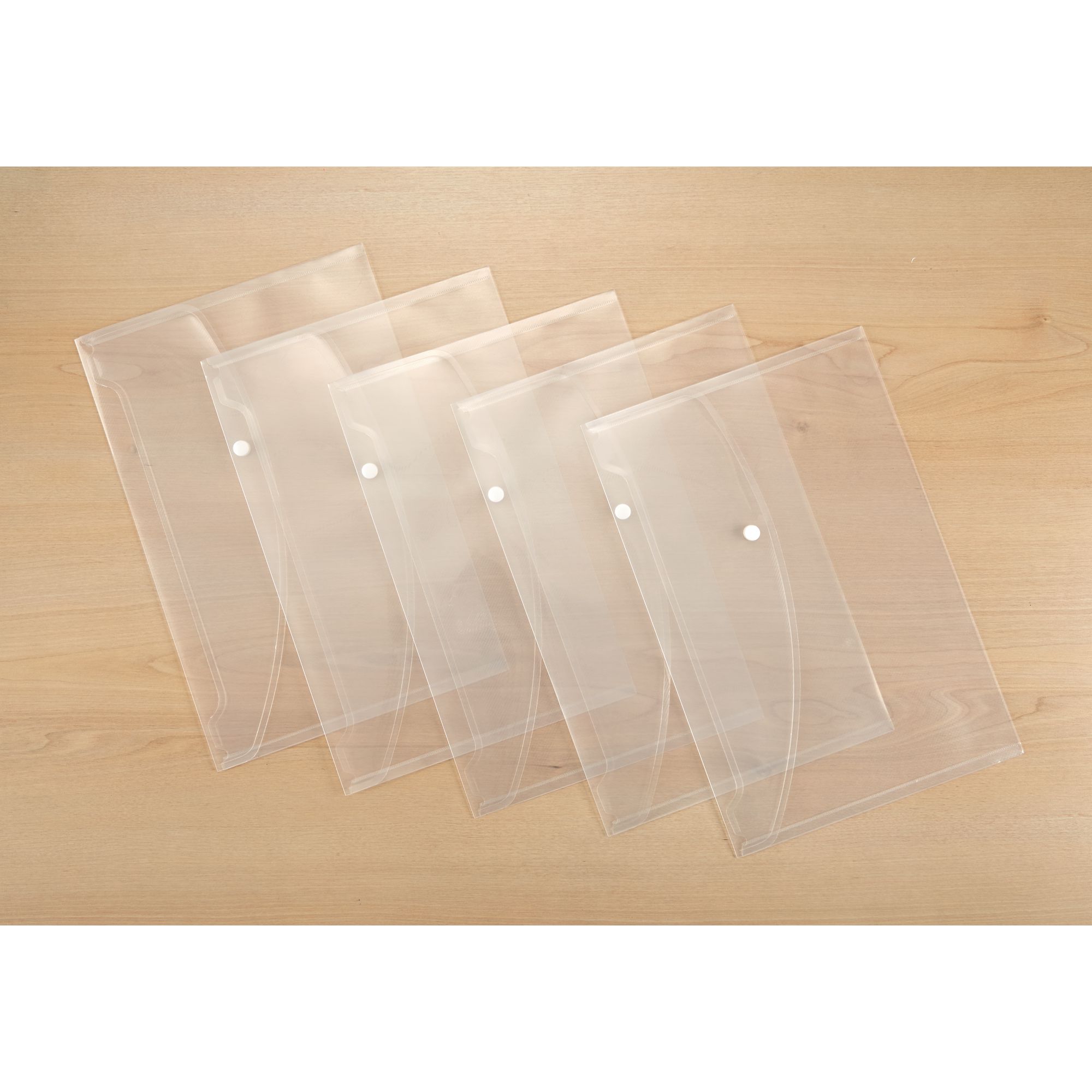 G1489819 - Classmates Popper Wallet Foolscap Clear - Pack of 5 | GLS ...