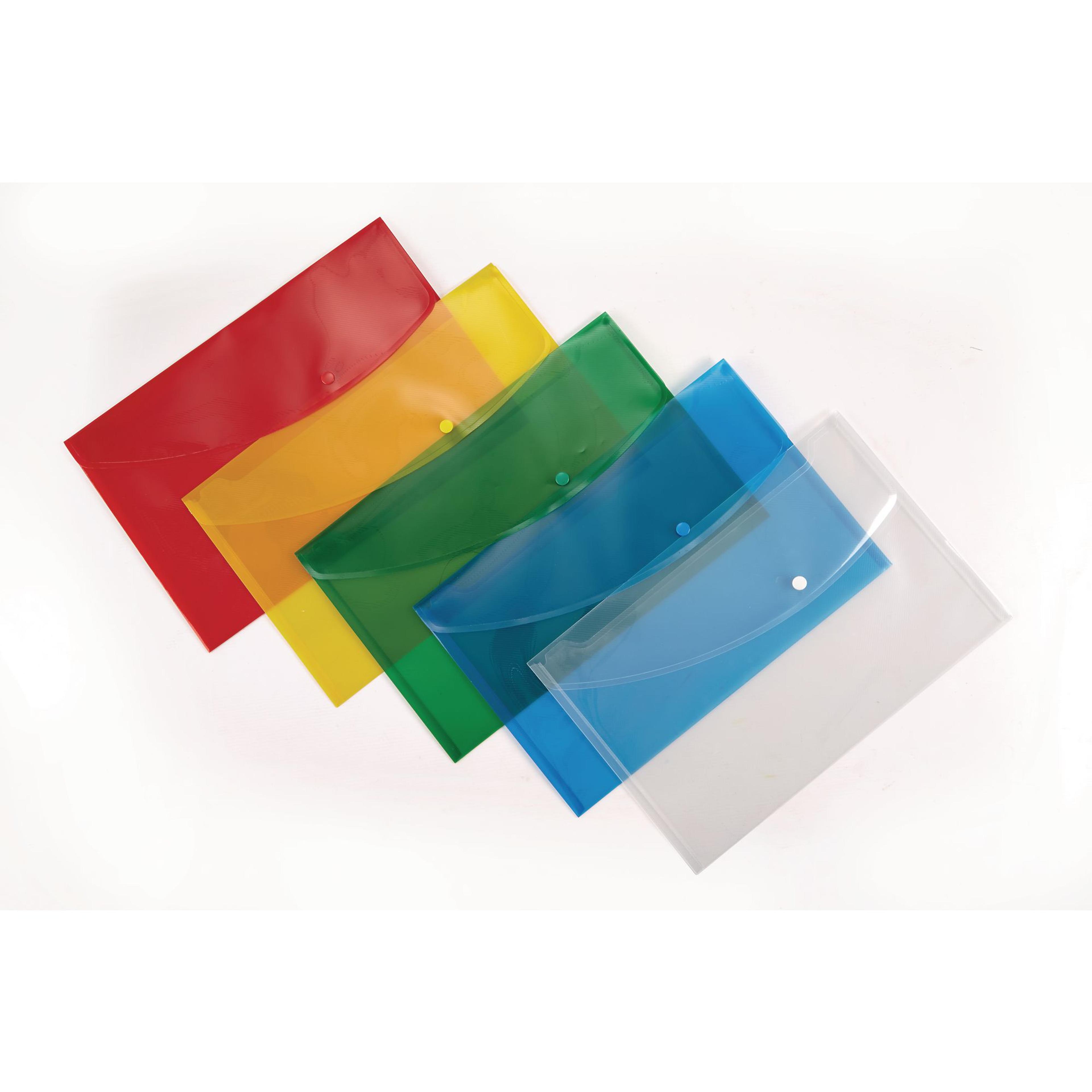 Classmates Popper Wallet - Foolscap - Assorted - Pack of 5
