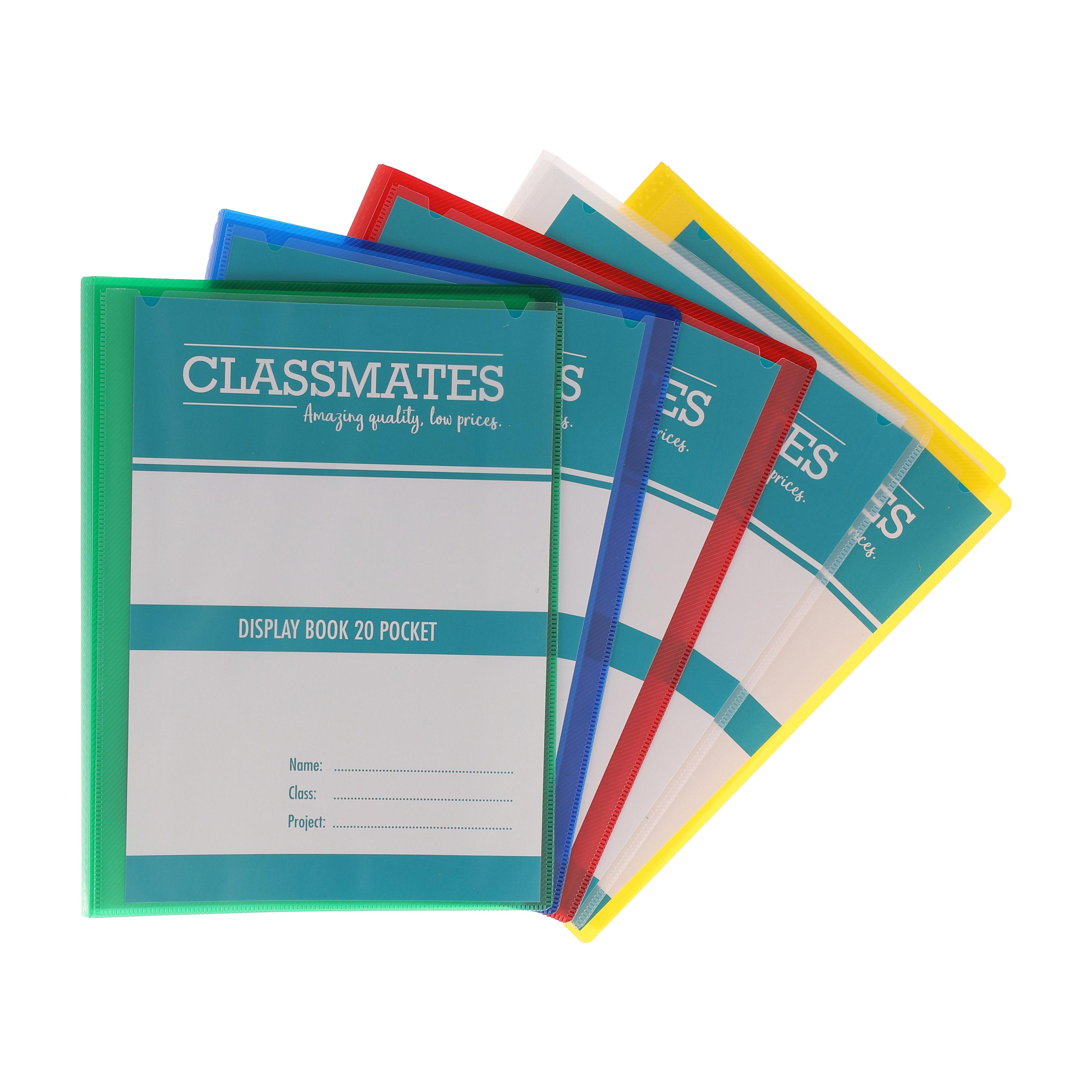 Classmates Display Book - A4 - 20 Pockets - Assorted - Pack of 5