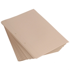 A4 Cream Vellum Exercise Paper, 8mm Ruled With Margin, Unpunched - 1 Ream