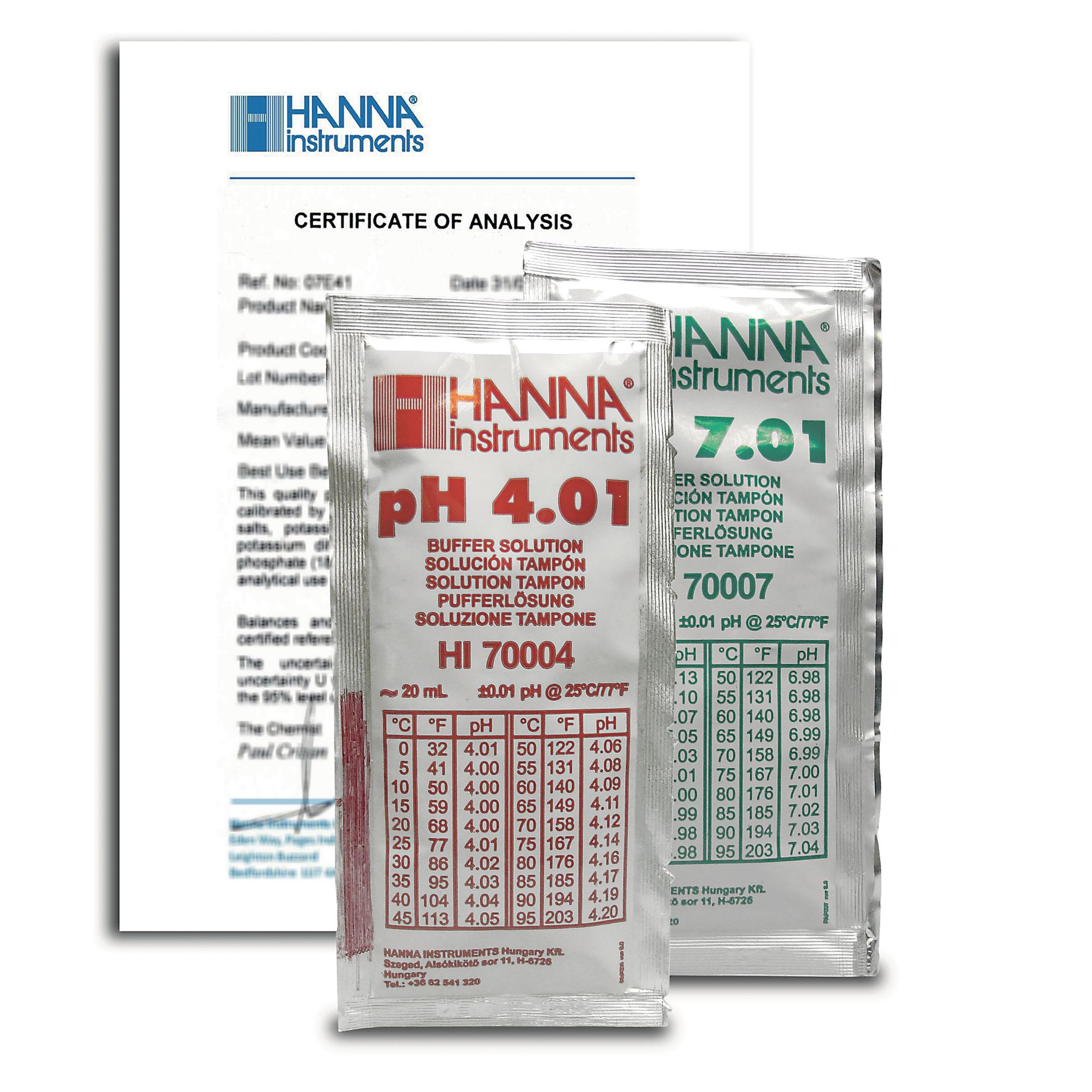HANNA pH Combination Buffer Solution Set