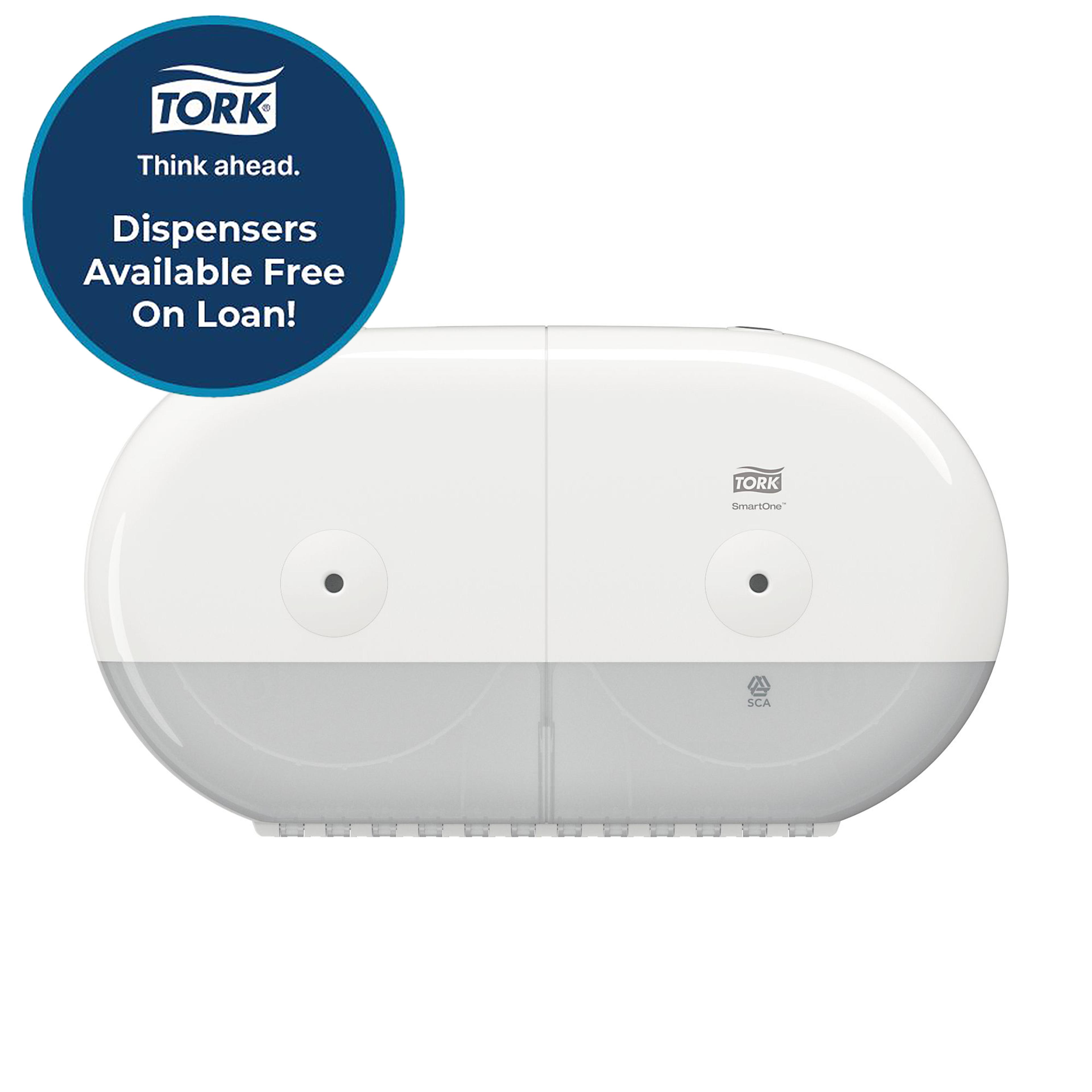Tork SmartOne® Mini Twin Toilet Roll Dispenser - White