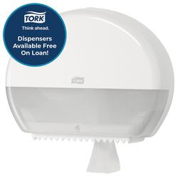 TORK Mini Jumbo Toilet Roll Dispenser - White