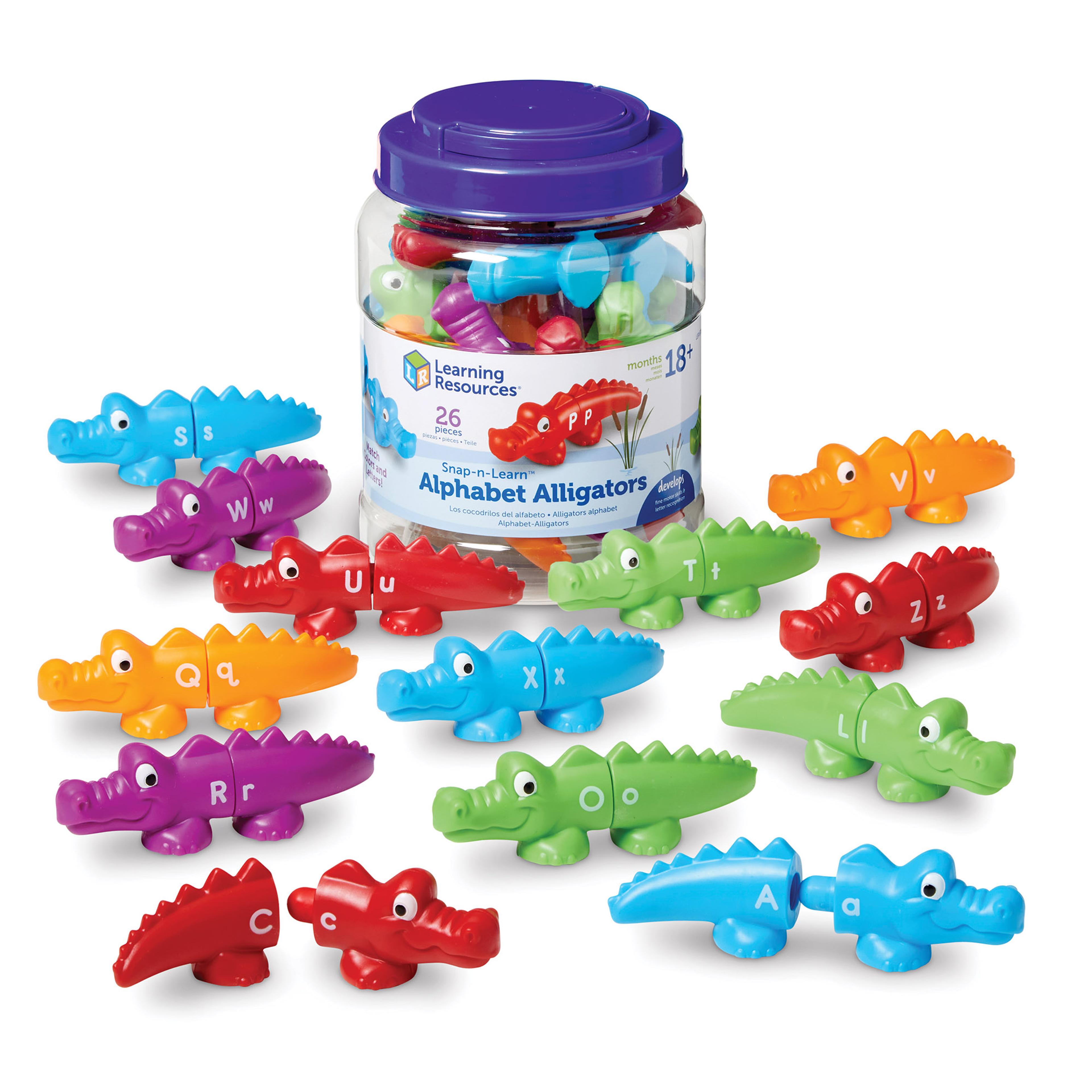 Learning Resources Snap-n-Learn Alphabet Alligators - Tub of 13