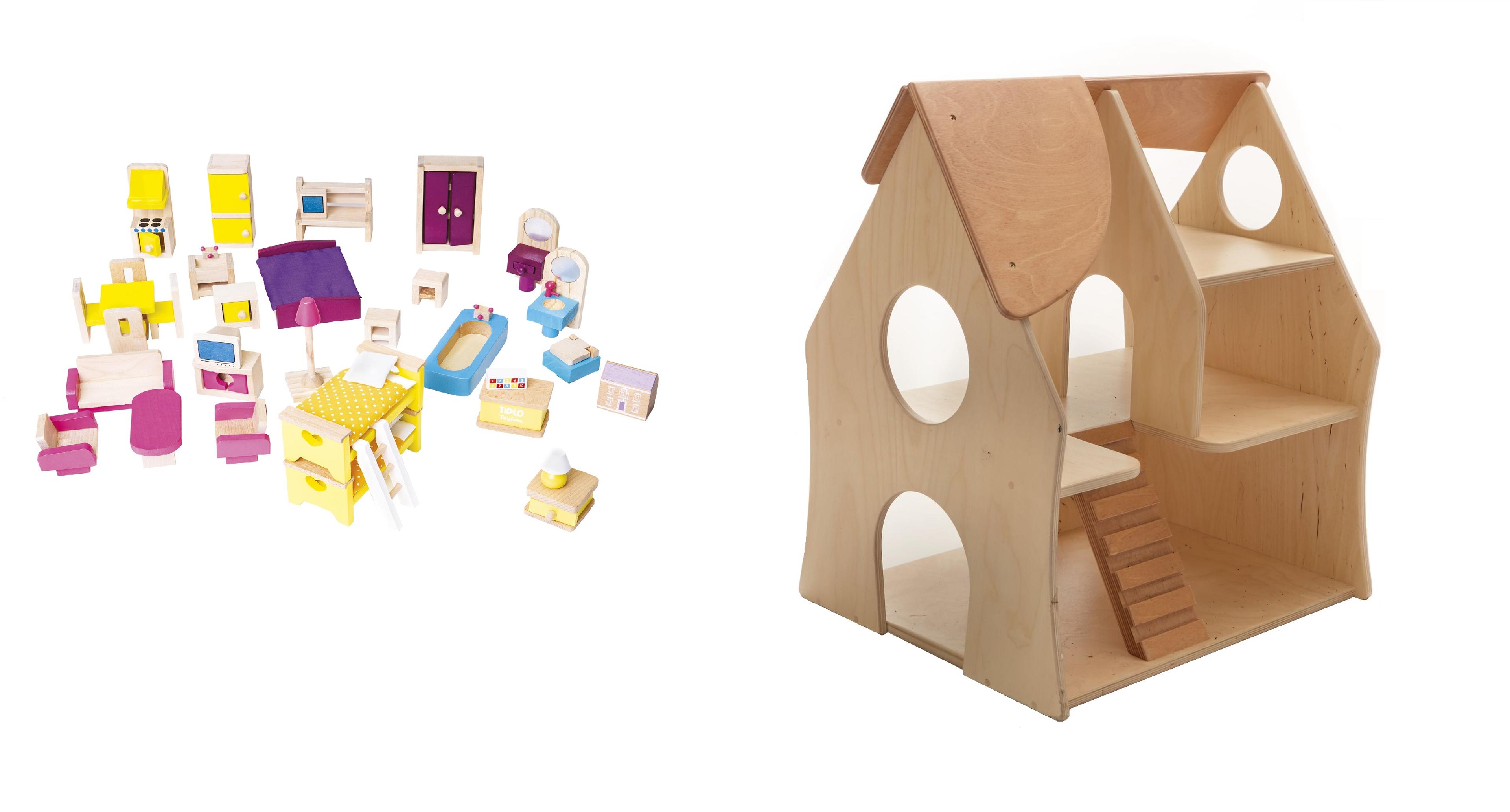 Millhouse Under 2's House with BIGJIGS Toys Dolls Furniture Set