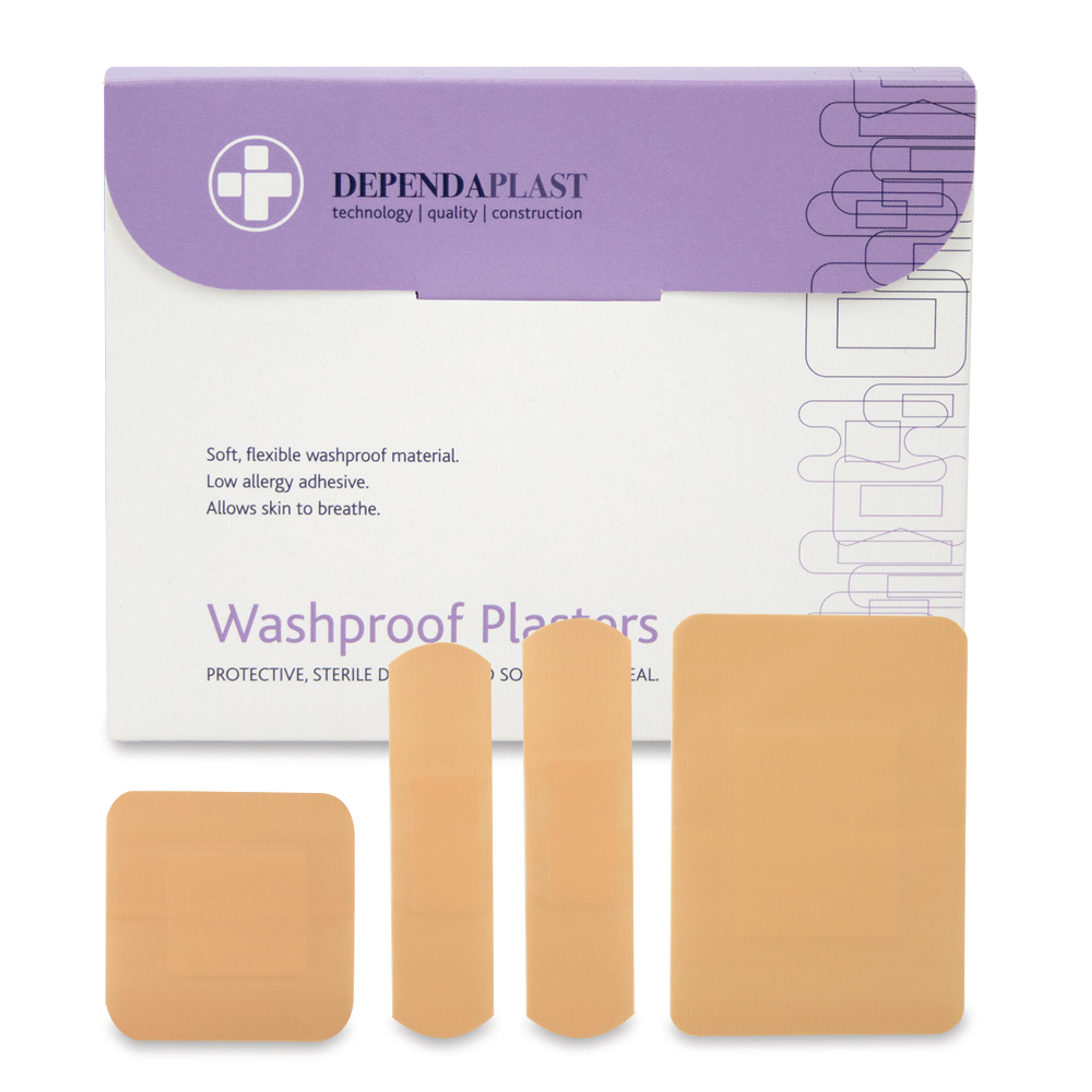 Washproof Plasters - Assorted - Pack of 100