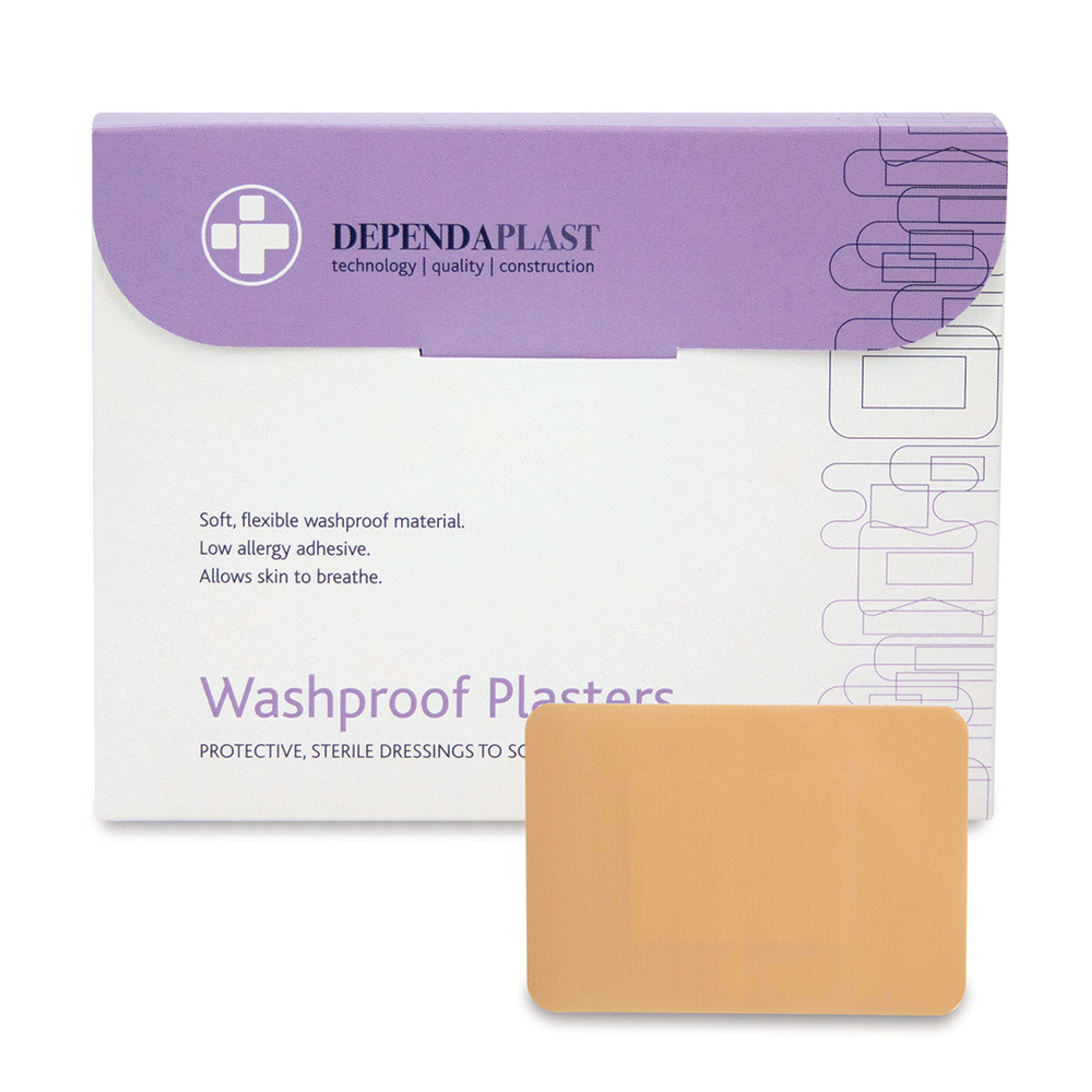 Washproof Plasters - 7.5x5cm - Pack of 50