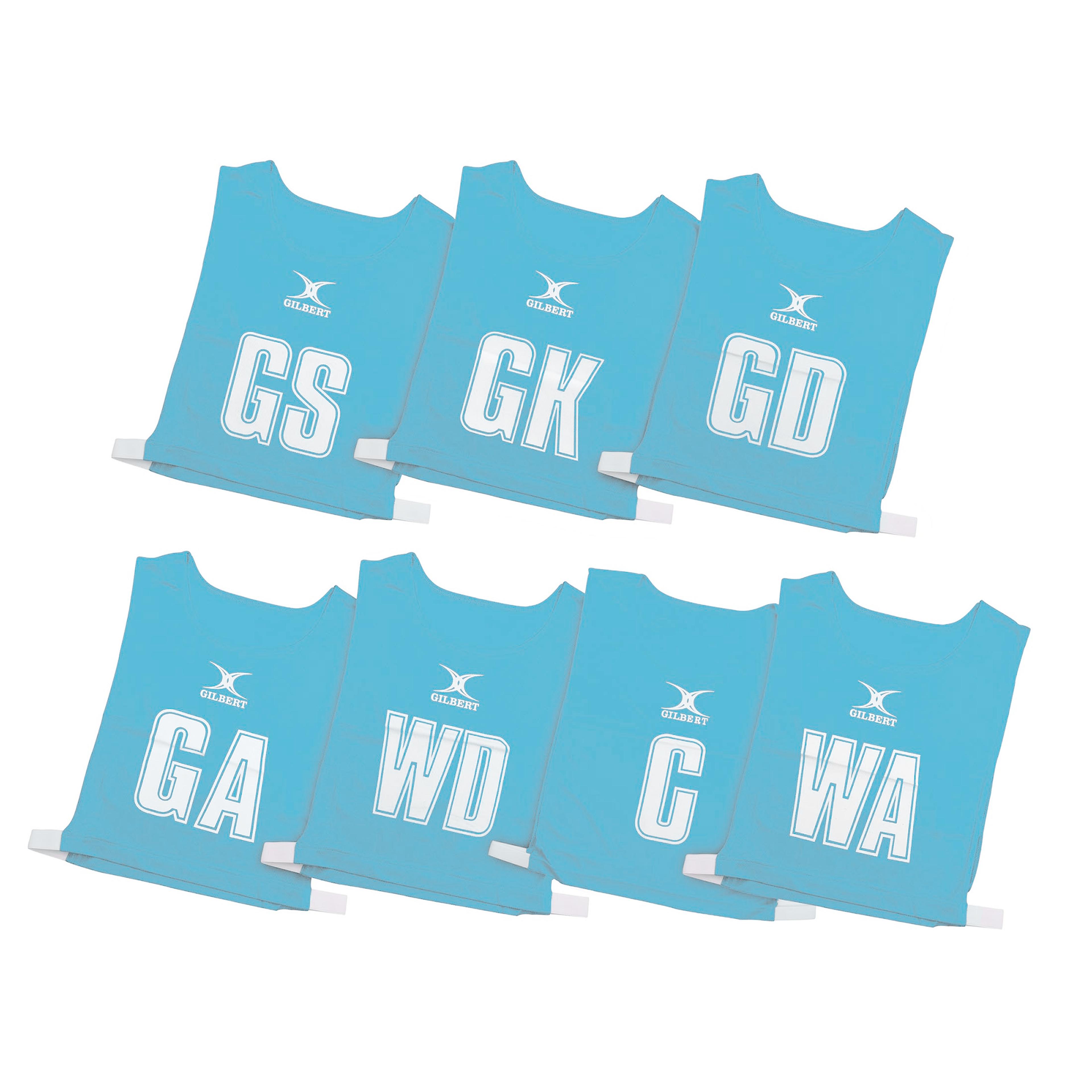 Gilbert Netball Bib - Sky - Medium - Pack of 7