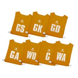 Gilbert Netball Bib - Amber - Medium - Pack of 7