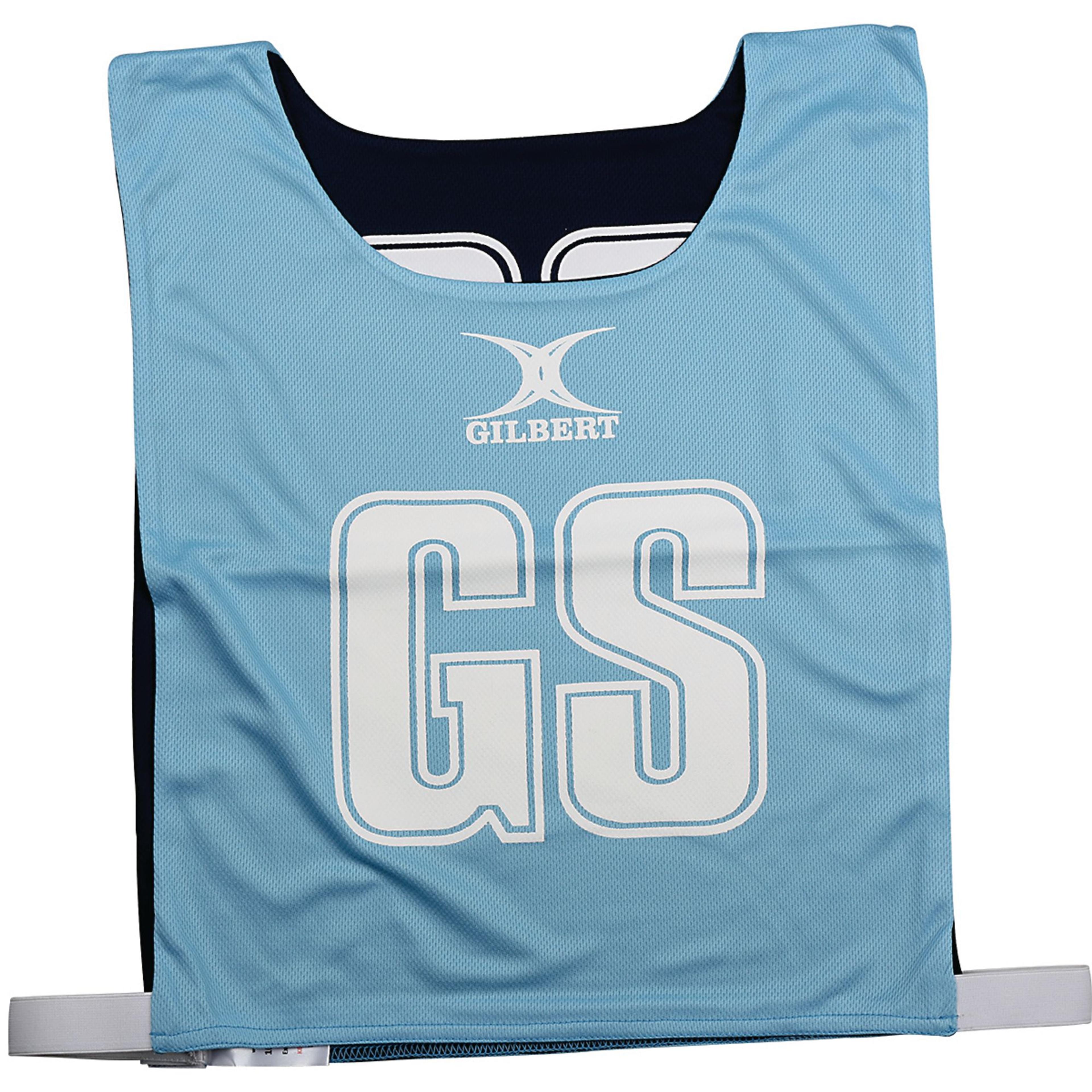 Gilbert Reversible Netball Bib - Sky/Navy - Medium - Pack of 7