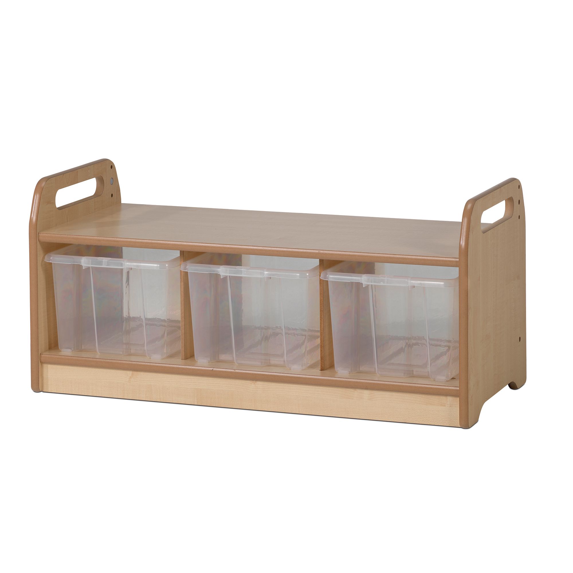 Low Level Storage Bench - Clear Tubs