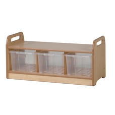 Millhouse Low Level Storage Bench with Clear Tubs