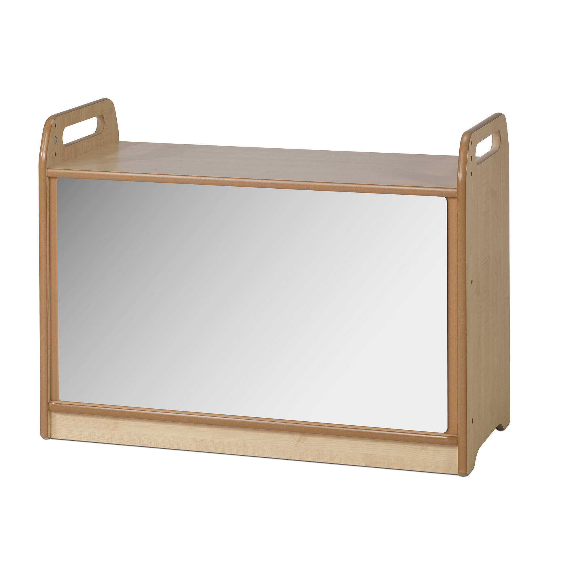 Display Unit with Mirror -Wicker Baskets