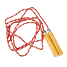 Wooden Handle Skipping Rope - Red - 10ft